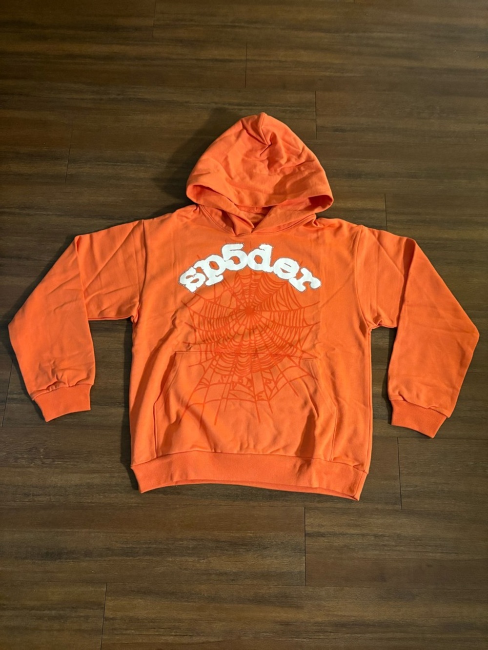 Sp5der OG Web Hoodie Orange Size Medium
